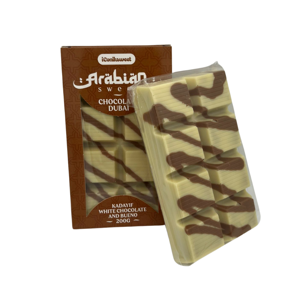 Dubai reep -  Witte Chocolade - Bueno vulling