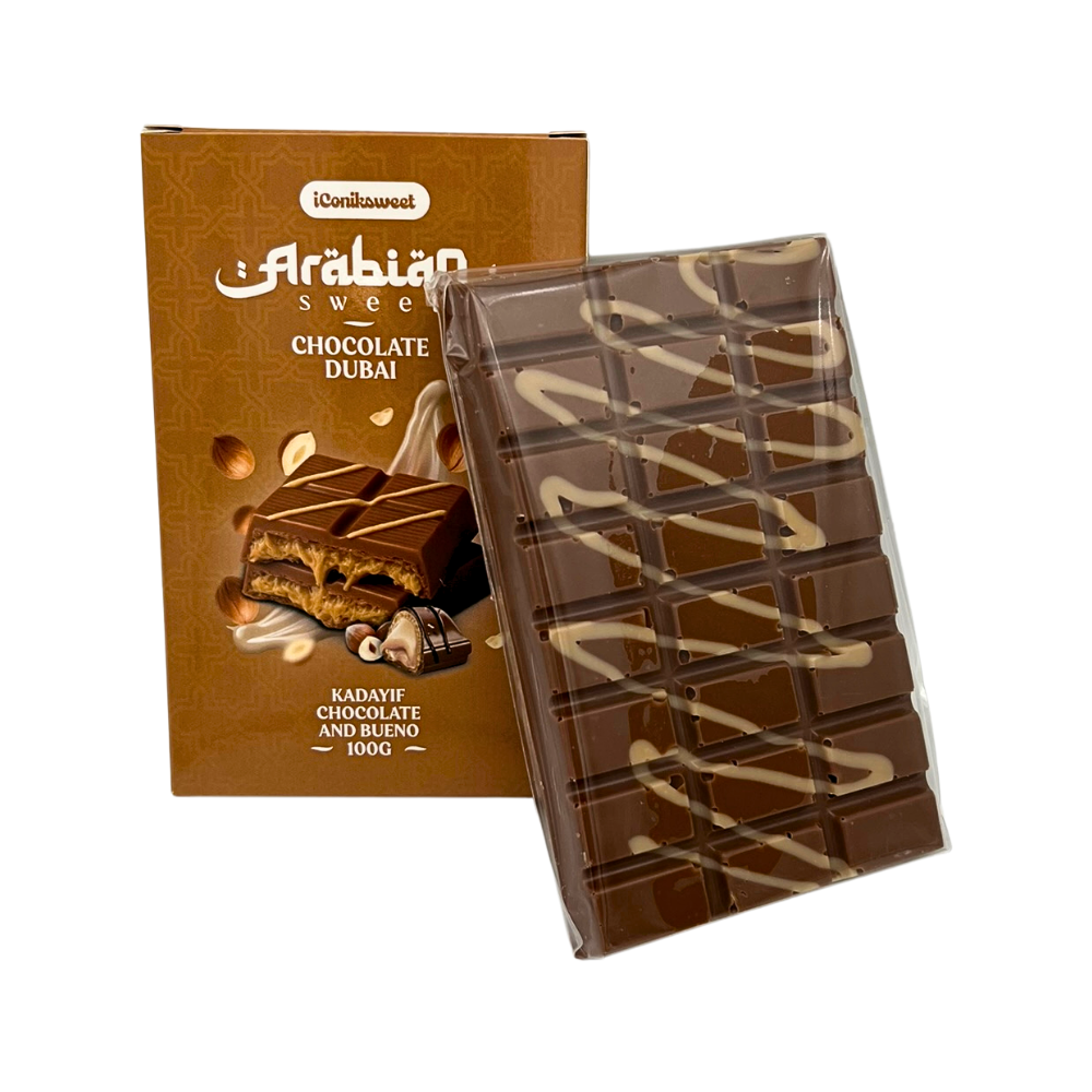 Dubai Chocoladereep Melkchocolade - Bueno vulling